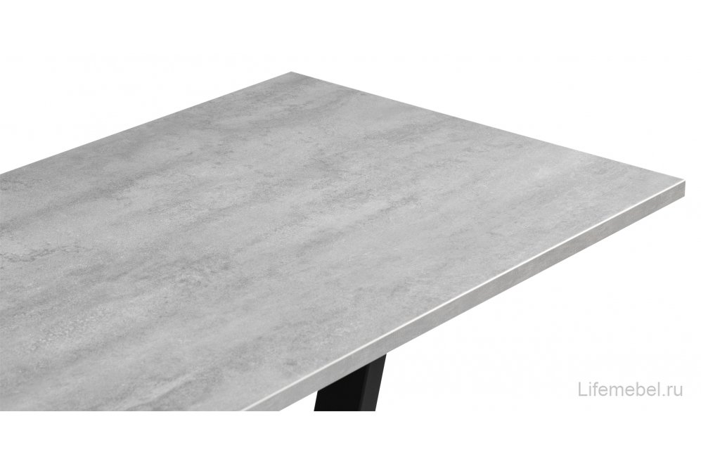 Стол на тумбе Мичиган Лофт 110х70 25 мм бетон / черный матовый