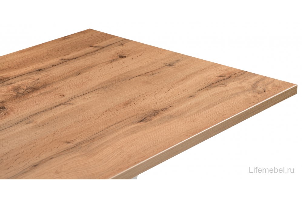 Стол на тумбе Мичиган Лофт 110х70 25 мм дуб вотан / белый матовый