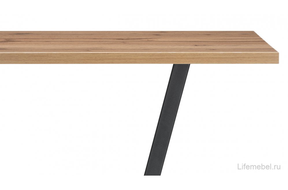 Стол на тумбе Мичиган Лофт 110х70 25 мм дуб вотан / черный матовый
