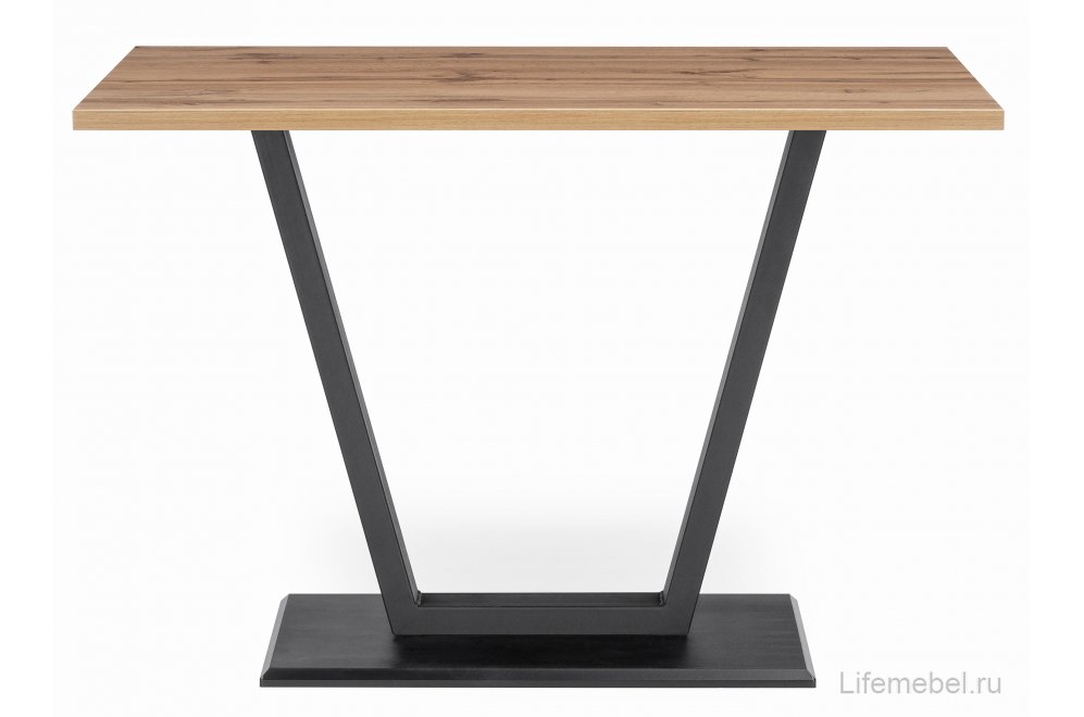 Стол на тумбе Мичиган Лофт 110х70 25 мм дуб вотан / черный матовый