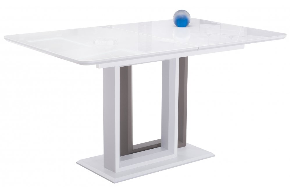 Стол на тумбе Санса 140 белый / белая шагрень