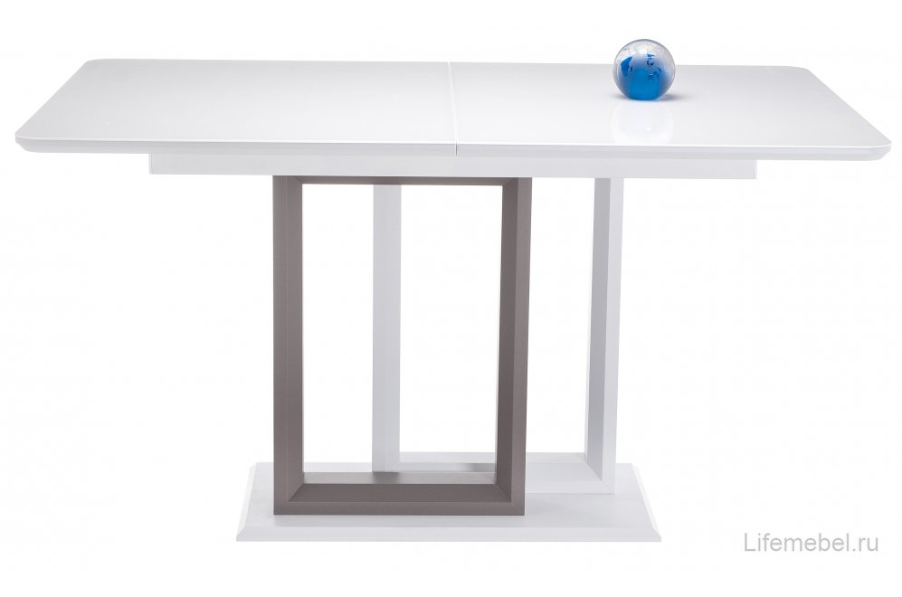 Стол на тумбе Санса 140 белый / белая шагрень