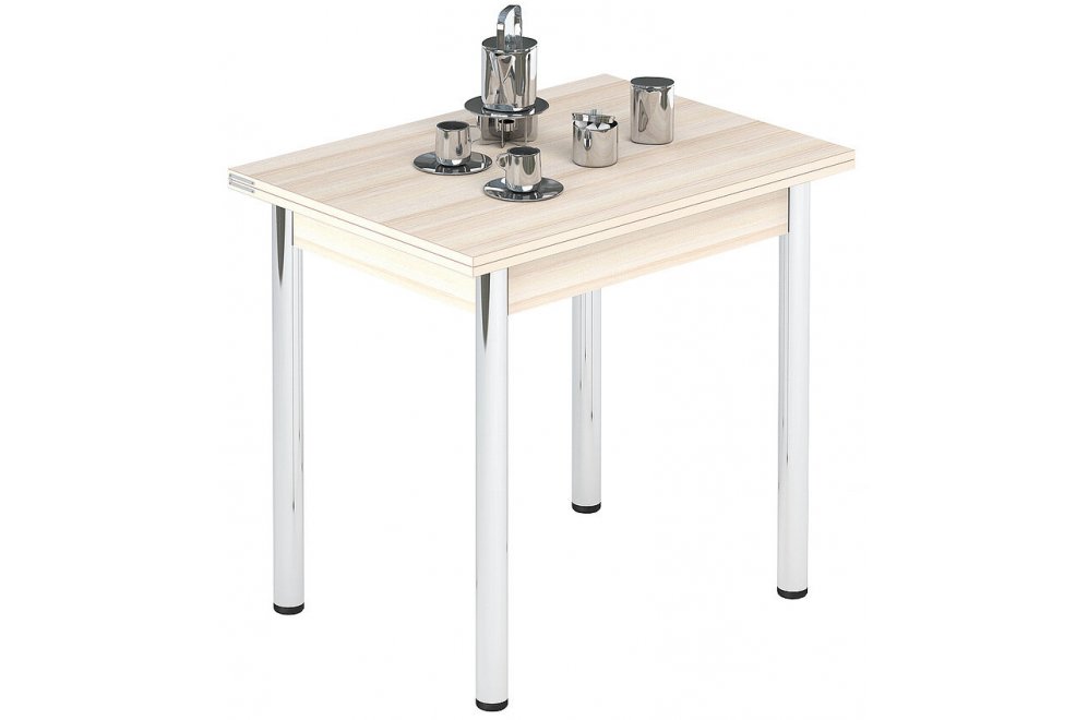 Стол обеденный раздвижной Лиль 1Р металл хром / дуб