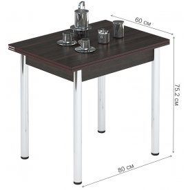 Стол обеденный раздвижной Лиль 1Р металл хром / венге