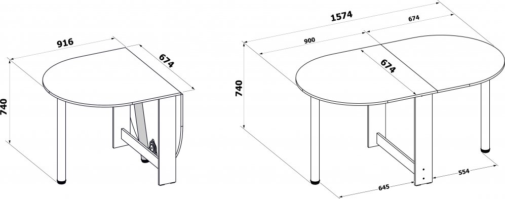 Стол-книжка СП-17 бетон