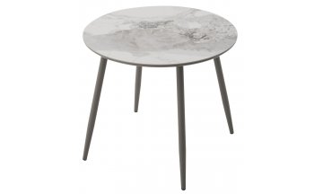 Керамический стол Милтон D89 бело-коричневый мрамор / латте