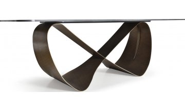 Керамический стол Асеир 240 черная керамика / бронзовый