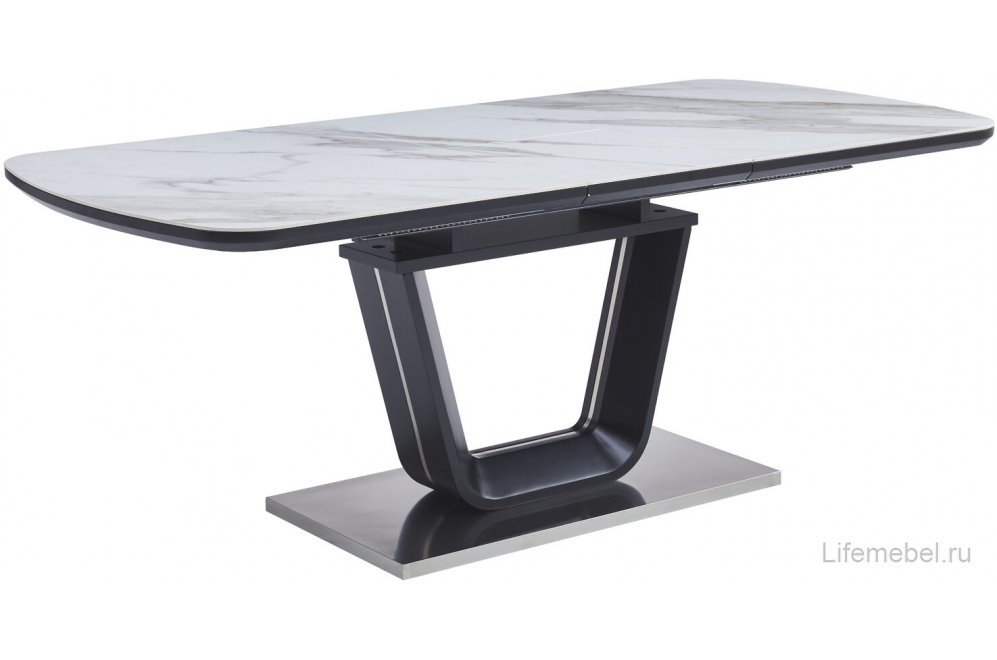 Стол Toro белый / черный / серебро