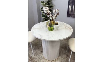 Керамический стол LD900, белый / керамика мрамор белый глянец