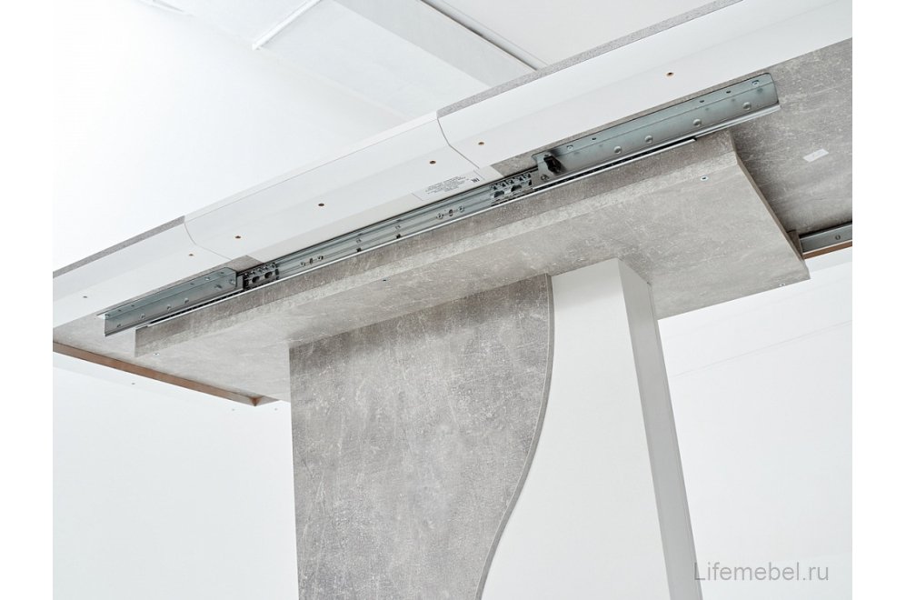 Стол на тумбе Sirius 120 бетон / белый