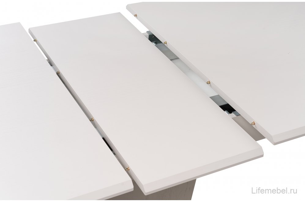 Стол на тумбе Валмиера мускат структурный / массив латте