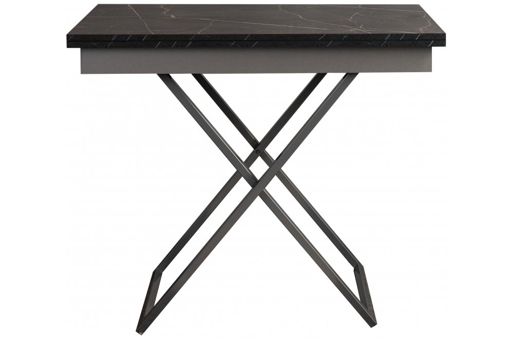 Стол-трансформер Apollo D97/S59 чёрный мрамор / серебро