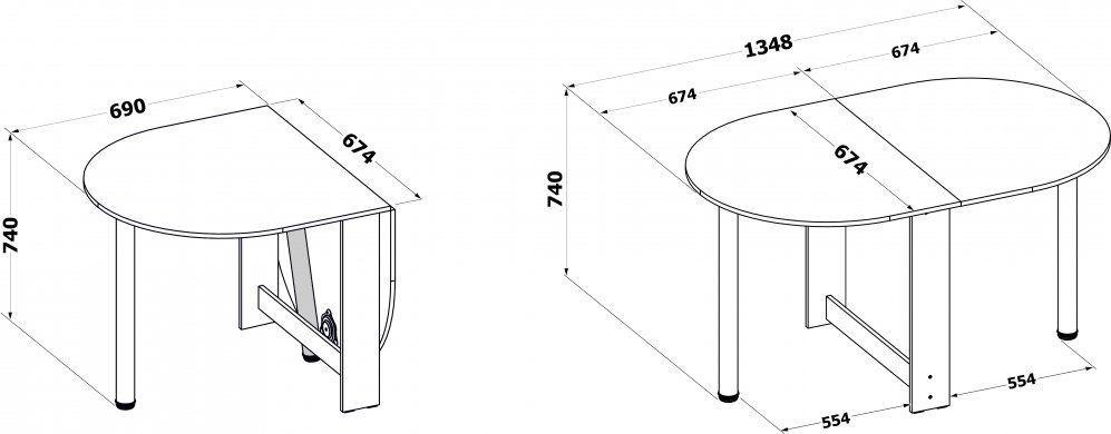 Стол-книжка СП-18 лдсп дуб сонома