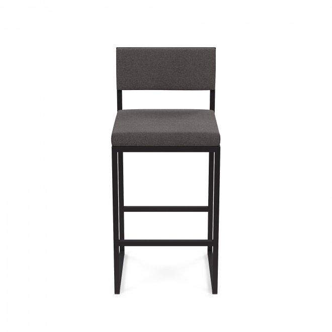 Барный стул Барнс-75 (400*400*750/1000) grey lunar/grey lunar/черный