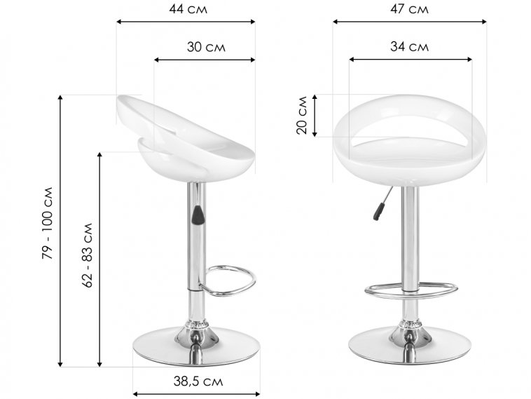 Барный стул Disco черный / хром