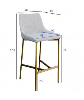 Барное кресло 163YH-16963 белый / бронза