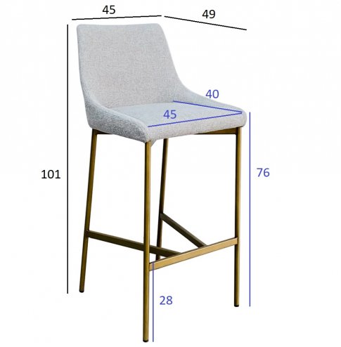 Барный стул 163YH-16963 белый / бронза