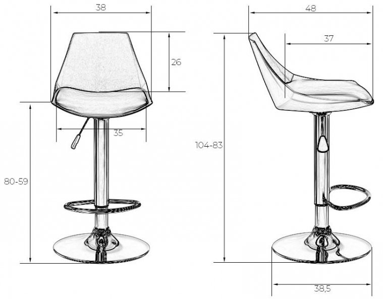Барный стул Rocky черный / хром