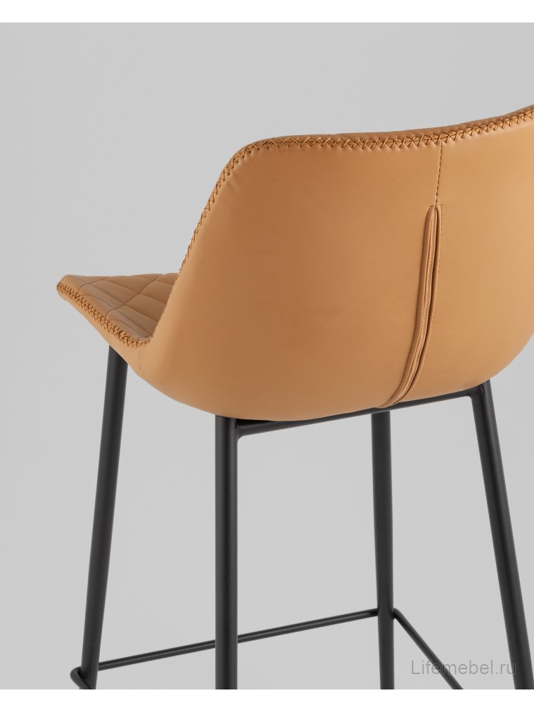 Барный стул Аркен, экокожа, коричневый
