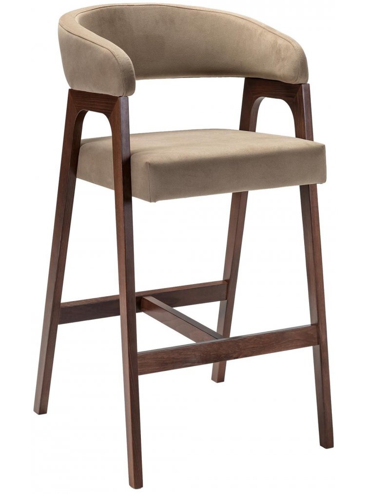Барный стул Baxter beige / темный орех