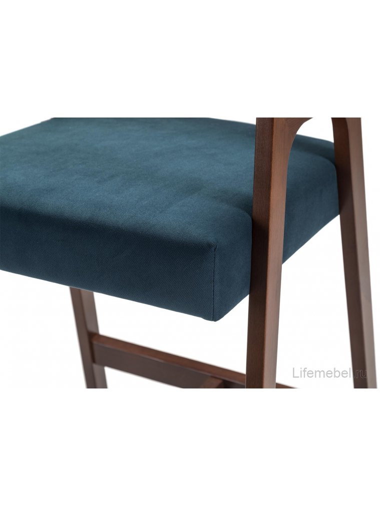 Барный стул Baxter blue / темный орех