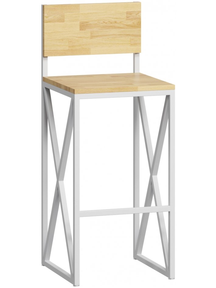 Барный стул Бервин 2 натуральный / белый