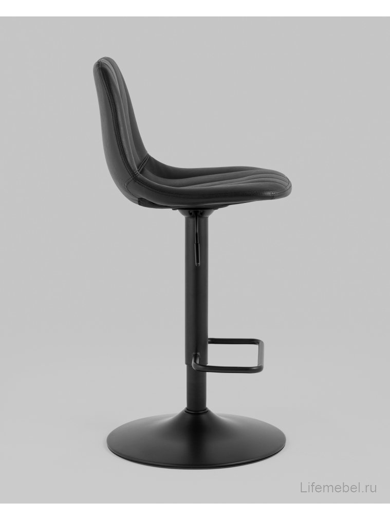 Барный стул Алгор, экокожа, чёрный