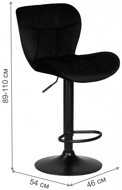 Барный стул Dobrin Barny Black черный велюр mj9-101
