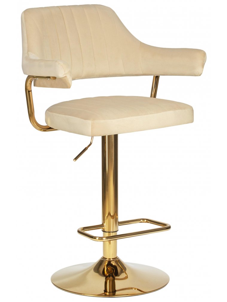 Барный стул Dobrin Charly gold бежевый велюр MJ9-10