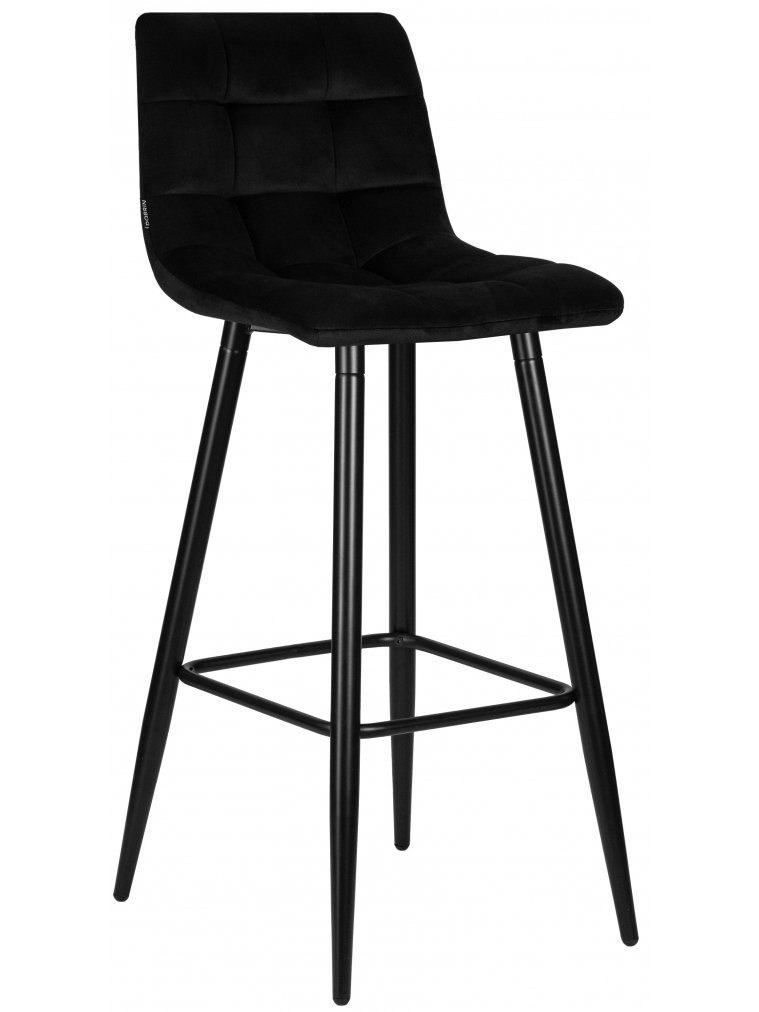 Барный стул Dobrin Nicole черные матовые ножки / черный велюр 108-77