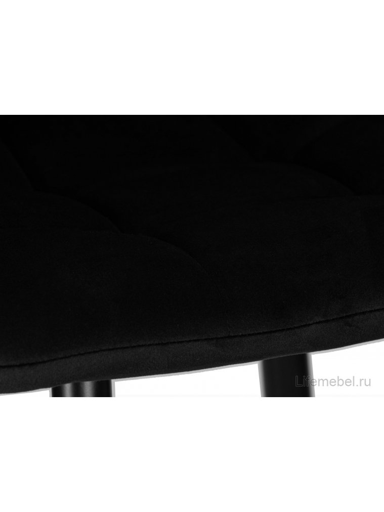 Барный стул Dobrin Nicole черные матовые ножки / черный велюр 108-77