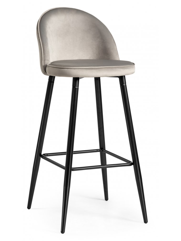 Барный стул Dodo 1 light grey with edging / black