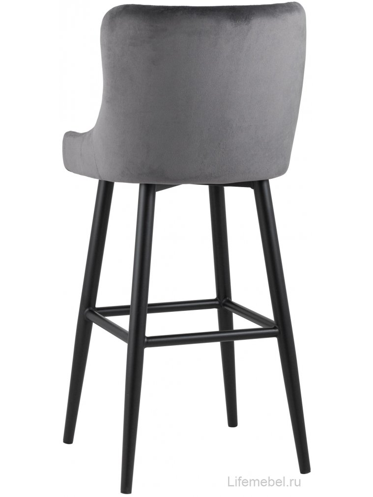 Барный стул Гринок вельвет серый