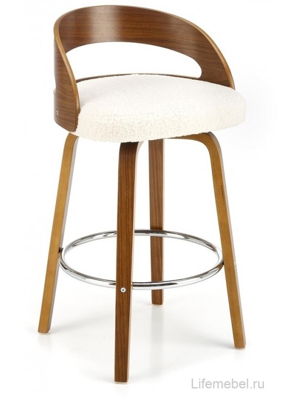 Барный стул H-110 орех / кремовый
