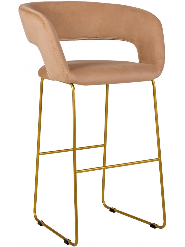 Барный стул Hugs бежевый / link золото