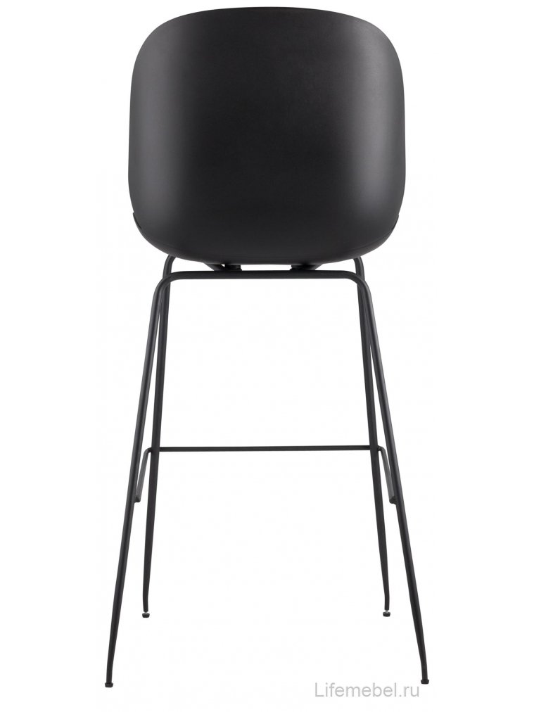 Барный стул Карт со спинкой бежевая экокожа / черные ножки