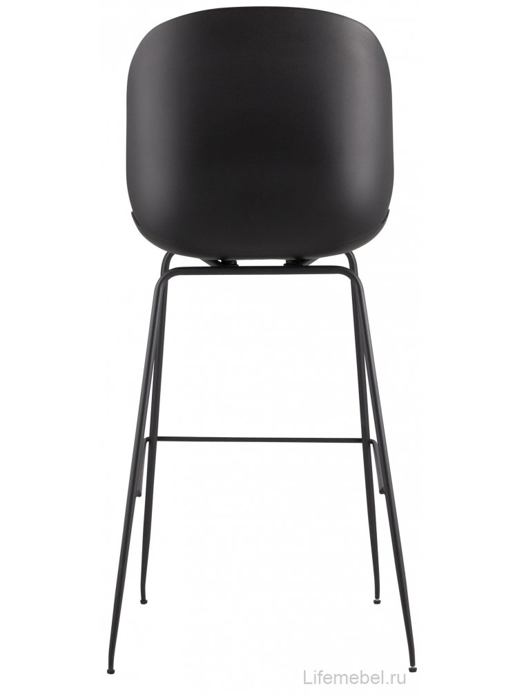 Барный стул Карт со спинкой коричневая экокожа / черные ножки