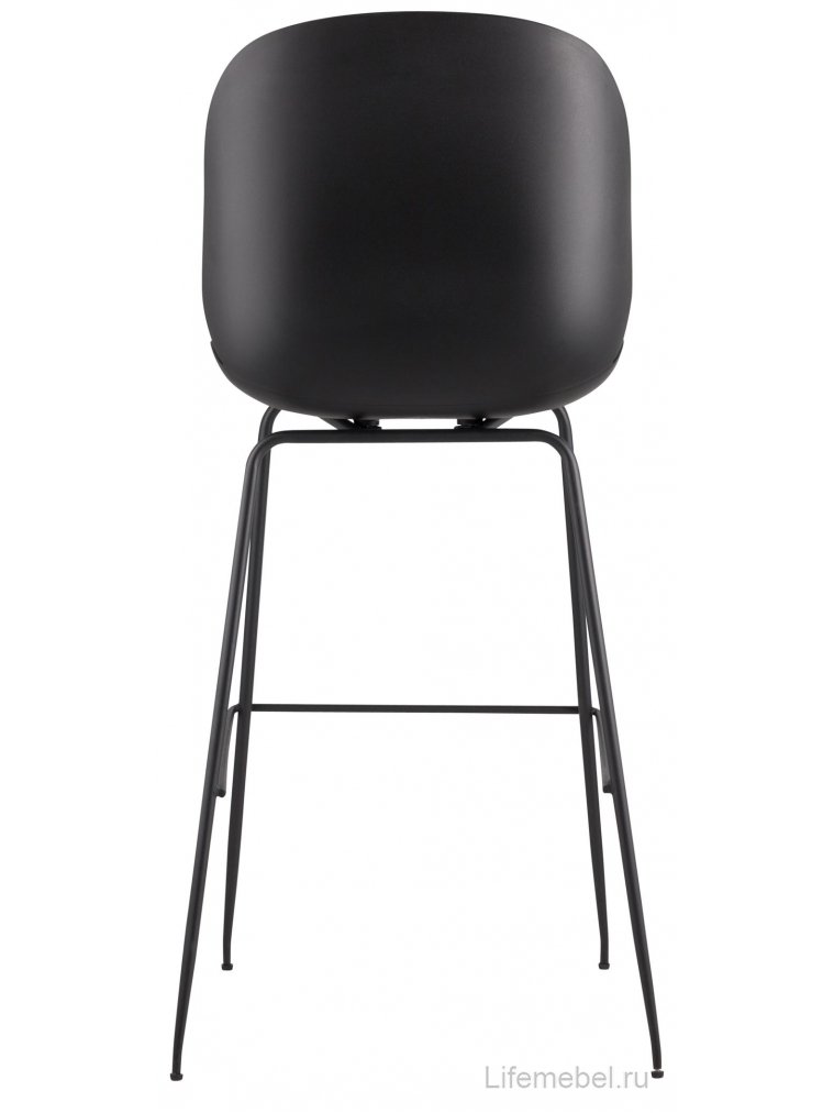 Барный стул Карт со спинкой серая экокожа / черные ножки