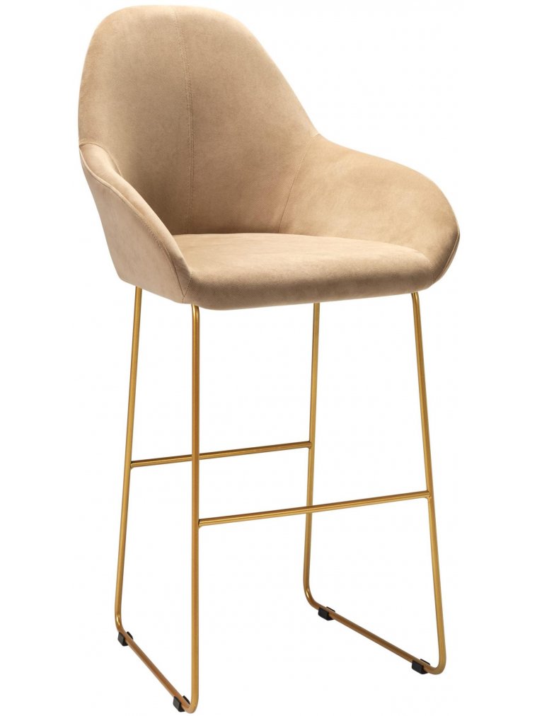 Барный стул Kent Diag beige / линк золото