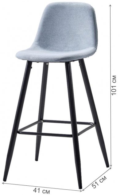 Барный стул 350B голубой TD3052-4 / черный