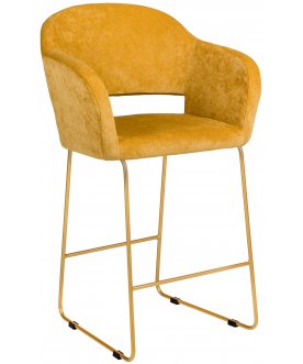 Полубарный стул Oscar Diag link желтый / золотой