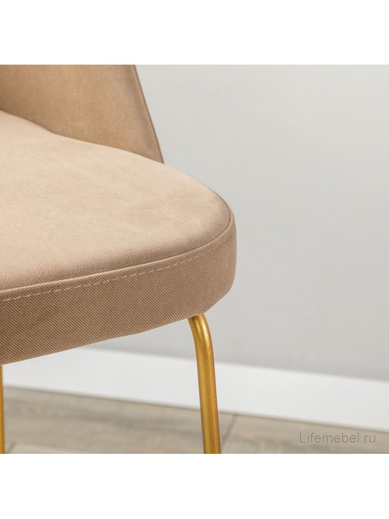Барный стул Lars Diag beige / линк золото
