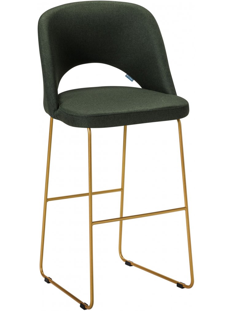 Барный стул Lars тёмно-зеленый / линк золото