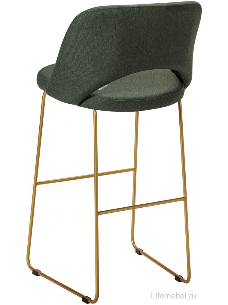 Барный стул Lars тёмно-зеленый / линк золото