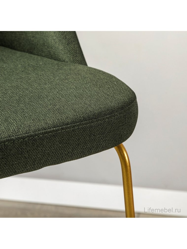 Барный стул Lars тёмно-зеленый / линк золото