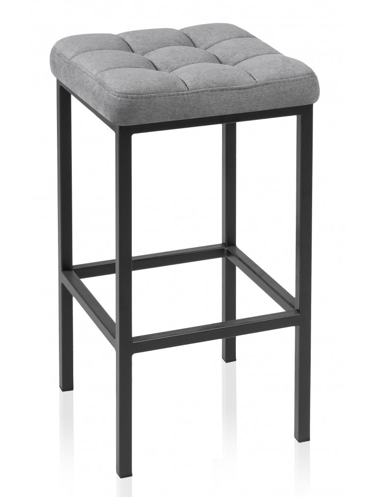 Барный стул Лофт ткань канди грей / черный матовый