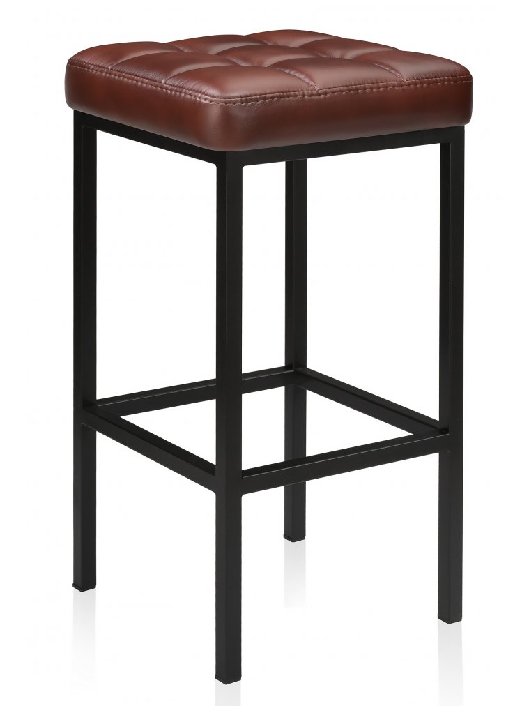 Барный стул Лофт кожзам мустанг браун / черный матовый