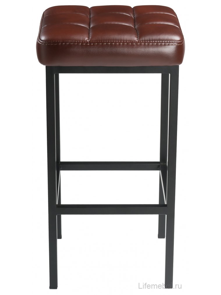 Барный стул Лофт кожзам мустанг браун / черный матовый
