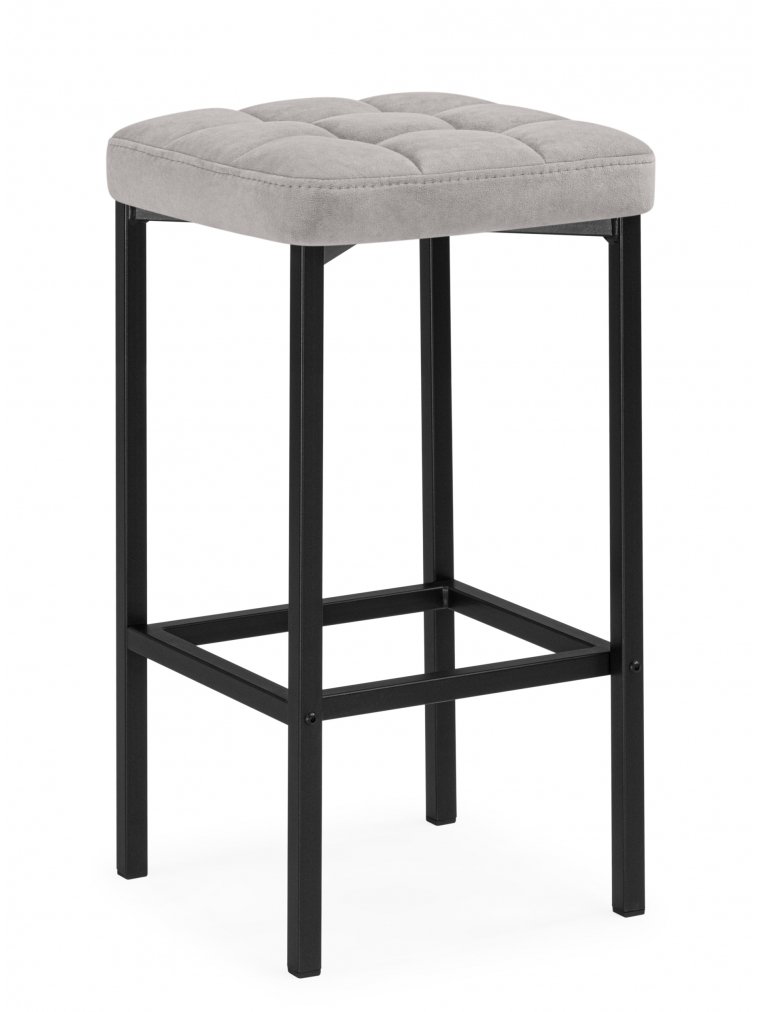 Полубарный стул Лофт серый (катания сильвер) / черный
