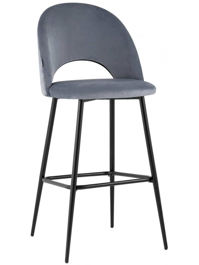 Барный стул Маркл велюр серый